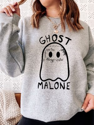 Ghost Malone Sweatshirt Halloween Sweatshirt Funny Halloween Crewneck Cute Ghost Hoodie revetee.com 2