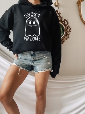 Ghost Malone Sweatshirt Halloween Sweatshirt Funny Halloween Crewneck Cute Ghost Hoodie revetee.com 3