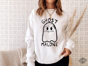 Ghost Malone Sweatshirt Halloween Sweatshirt Funny Halloween Crewneck Cute Ghost Hoodie revetee.com 4