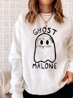 Ghost Malone Sweatshirt Halloween Sweatshirt Funny Halloween Crewneck Cute Ghost Hoodie revetee.com 4