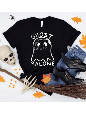 Ghost Malone Ghost Malone Halloween Shirt Funny Ghost Halloween Halloween Ghost Gift Halloween Matching Tee Cute Ghost Halloween T Shirts revetee.com 3