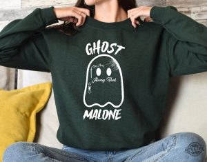 Ghost Malone Sweatshirt Halloween Sweatshirt Cute Ghost Sweat Funny Halloween Crewneck Spooky Sweatshirt Stay Spooky Halloween Party revetee.com 4