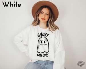 Ghost Malone Sweatshirt Halloween Sweatshirt Cute Ghost Sweat Funny Halloween Crewneck Spooky Sweatshirt Stay Spooky Halloween Party revetee.com 5