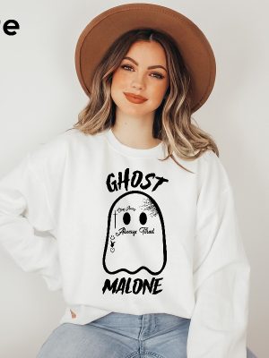 Ghost Malone Sweatshirt Halloween Sweatshirt Cute Ghost Sweat Funny Halloween Crewneck Spooky Sweatshirt Stay Spooky Halloween Party revetee.com 5