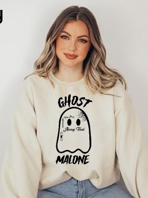 Ghost Malone Sweatshirt Halloween Sweatshirt Cute Ghost Sweat Funny Halloween Crewneck Spooky Sweatshirt Stay Spooky Halloween Party revetee.com 6