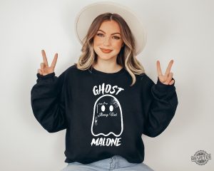 Ghost Malone Sweatshirt Halloween Sweatshirt Cute Ghost Sweat Funny Halloween Crewneck Spooky Sweatshirt Stay Spooky Halloween Party revetee.com 7