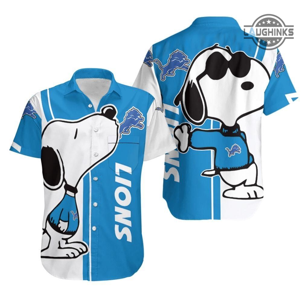 Detroit Lions Hawaiian Shirt And Shorts Mens Detroit Lions Shirts Detroit Lions Clothing Detroit Lions Mens Apparel Clearance Near Me Snoopy Football Shirt