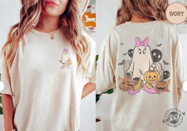 Disneyland Halloween Double Sided Shirt Mickey Ghost Halloween Tshirt Mickey And Friends Halloween Matching Hoodie Trending Sweater giftyzy.com 1