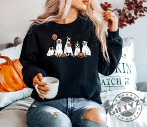 Halloween Ghost Dog Shirt Halloween Sweater 2023 Happy Halloween Hoodie Retro Spooky Season Ghost Tshirt Halloween Dog Sweatshirt giftyzy.com 4