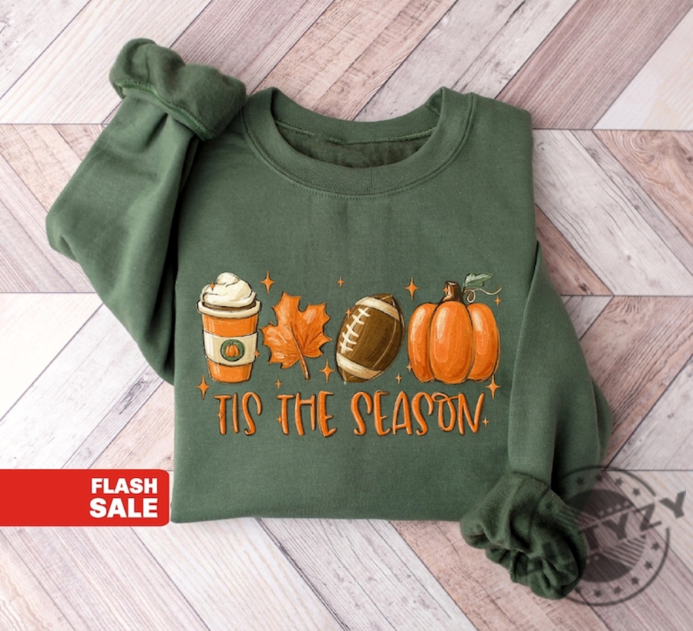 Pumpkin Halloween Tis The Season Shirt Fall Tshirt For Men Women Fall Pumpkin Hoodie Thanksgiving Sweater