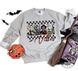 Halloween Vibes Shirt Horror Movie Characters Sweatshirt Halloween Tshirt Horror Movie Sweater Halloween Shirt giftyzy.com 3