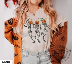 Skeleton Halloween Shirt Pumpkin Halloween Sweatshirt Pumpkin Tshirt Fall Sweater Spooky Season Hoodie Fall Shirts giftyzy.com 3