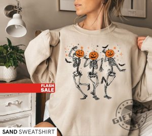 Skeleton Halloween Shirt Pumpkin Halloween Sweatshirt Pumpkin Tshirt Fall Sweater Spooky Season Hoodie Fall Shirts giftyzy.com 4