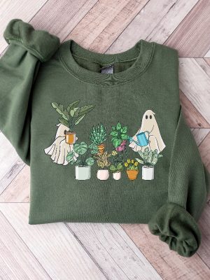 Ghost Plant Lady Sweatshirt Ghost Plant Shirt Halloween Plants Sweatshirt Halloween Ghost Sweatshirt Halloween Gift For Plant Lovers Funny Halloween Sweatshirts revetee.com 2