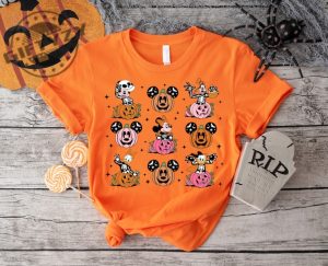 Mickey And Friends Halloween Shirt Disney Pumpkins Hoodie Disney Skeleton Halloween Sweater Cute Fall Tshirt Happy Halloween Shirt giftyzy.com 2