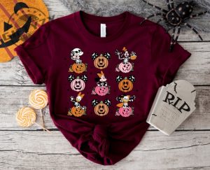 Mickey And Friends Halloween Shirt Disney Pumpkins Hoodie Disney Skeleton Halloween Sweater Cute Fall Tshirt Happy Halloween Shirt giftyzy.com 3