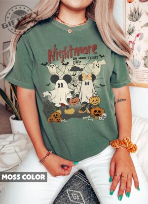 Vintage Mickey Minnie Halloween Shirt Nightmare On The Main Street Hoodie Disney Halloween Sweater Halloween Pumpkin Tshirt Retro Mickey Ghost Shirt giftyzy.com 4