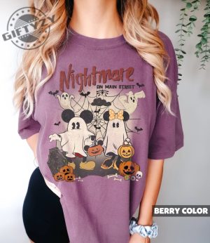 Vintage Mickey Minnie Halloween Shirt Nightmare On The Main Street Hoodie Disney Halloween Sweater Halloween Pumpkin Tshirt Retro Mickey Ghost Shirt giftyzy.com 5