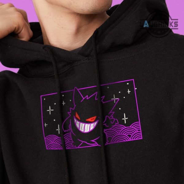 pokemon hoodie sweatshirt tshirt mens womens embroidered gengar hoodie inspired by pokemon santa cruz shirts emboridered pokemon costumes laughinks.com 3