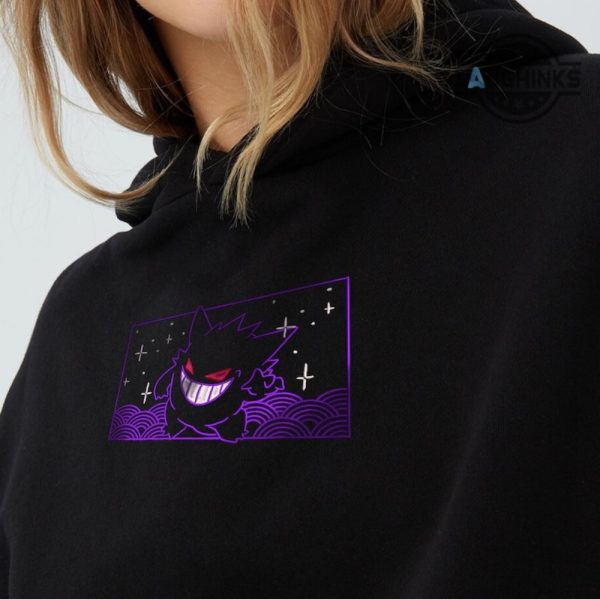 pokemon hoodie sweatshirt tshirt mens womens embroidered gengar hoodie inspired by pokemon santa cruz shirts emboridered pokemon costumes laughinks.com 7