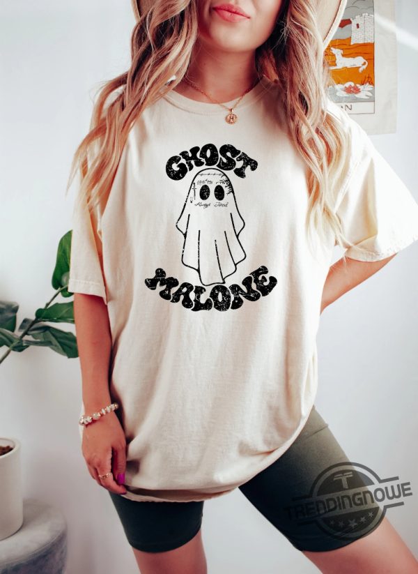 Ghost Malone Shirt Halloween Sweatshirt Fall SweatshirtGhost Malone Sweatshirt Halloween Party Funny Halloween Sweater trendingnowe.com 1