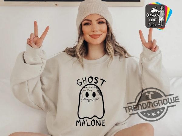 Ghost Malone Shirt Retro Halloween Sweatshirt Halloween Ghost Sweater Spooky Sweatshirt Ghost Sweatshirt Halloween Costume Shirt trendingnowe.com 1