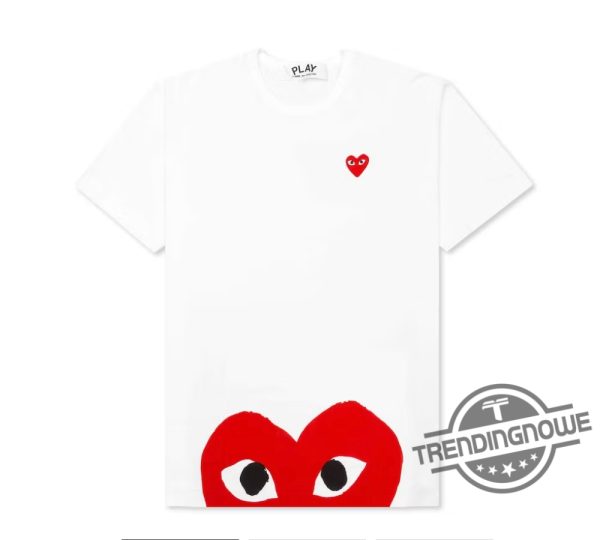 Cdg Shirt Garcons Play Red Half Heart Shirt Comme Des Garcons Play Red Heart Emblem Shirt trendingnowe.com 1