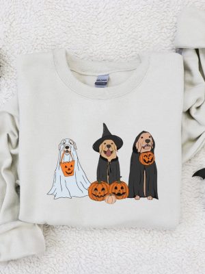 Ghost Dogs Sweatshirt Womens Halloween Shirts Womens Halloween Sweatshirts Dog Ghost Costume Mens Halloween Sweatshirt Halloween Crewneck Sweatshirt Unique revetee 2