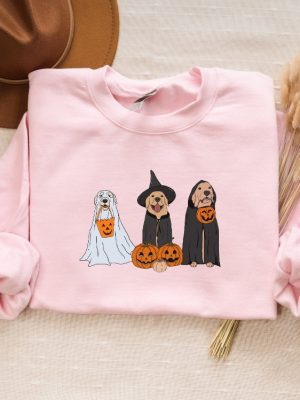 Ghost Dogs Sweatshirt Womens Halloween Shirts Womens Halloween Sweatshirts Dog Ghost Costume Mens Halloween Sweatshirt Halloween Crewneck Sweatshirt Unique revetee 3