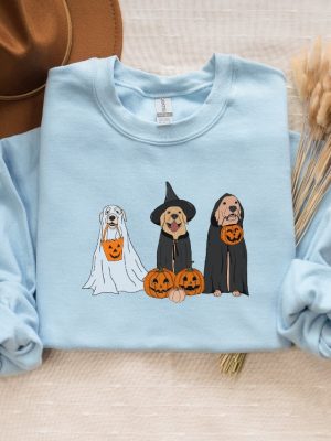 Ghost Dogs Sweatshirt Womens Halloween Shirts Womens Halloween Sweatshirts Dog Ghost Costume Mens Halloween Sweatshirt Halloween Crewneck Sweatshirt Unique revetee 4