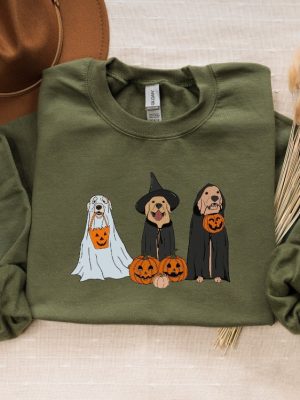 Ghost Dogs Sweatshirt Womens Halloween Shirts Womens Halloween Sweatshirts Dog Ghost Costume Mens Halloween Sweatshirt Halloween Crewneck Sweatshirt Unique revetee 6