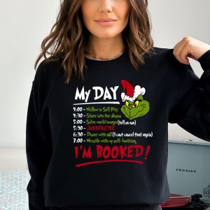 My Day Im Booked Grinch Christmas Sweatshirt Resting Grinch Face Shirt Grinch Shirt Ideas Grinch My Day Sweatshirt Grinch Christmas Countdown Grinch Christmas Sweater revetee 4