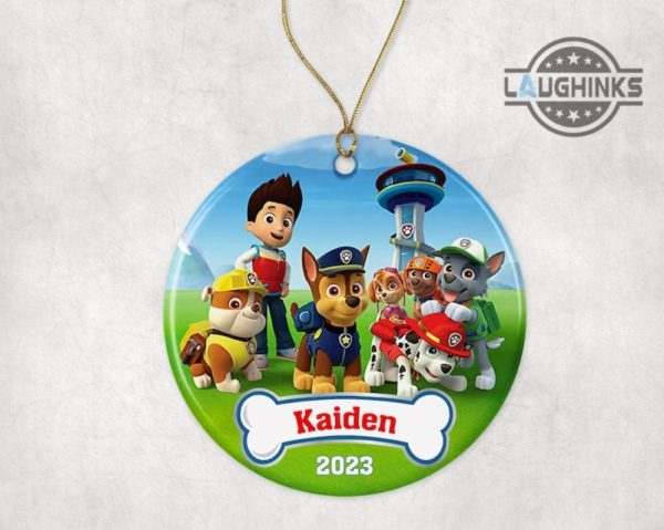 baby first christmas ornament personalized paw patrol the mighty movie 2023 ornaments custom name and year babies first christmas ornament laughinks 1