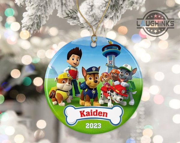 baby first christmas ornament personalized paw patrol the mighty movie 2023 ornaments custom name and year babies first christmas ornament laughinks 2