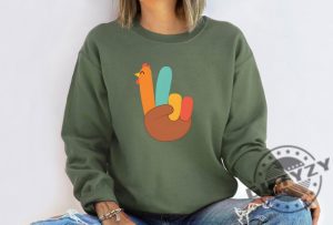 Peace Sign Turkey Shirt Thanksgiving Fall Sweatshirt Funny Autumn Hoodie Cute Fall Tshirt Retro Thanksgiving Turkey Shirt giftyzy 3