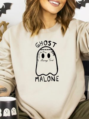 Ghost Malone Sweatshirt Funny Halloween Sweatshirt Spooky Season Shirt Ghost Malone Shirt Post Malone Nickname Shirt Post Malone Memes Shirt Post Malone Shirtless Unique revetee 3