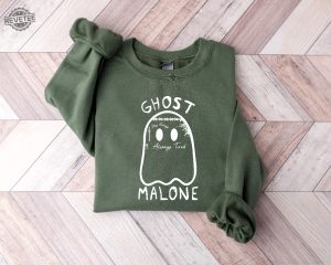 Ghost Malone Sweatshirt Funny Halloween Sweatshirt Spooky Season Shirt Ghost Malone Shirt Post Malone Nickname Shirt Post Malone Memes Shirt Post Malone Shirtless Unique revetee 4