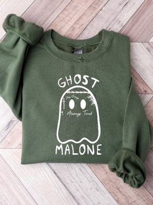 Ghost Malone Sweatshirt Funny Halloween Sweatshirt Spooky Season Shirt Ghost Malone Shirt Post Malone Nickname Shirt Post Malone Memes Shirt Post Malone Shirtless Unique revetee 4