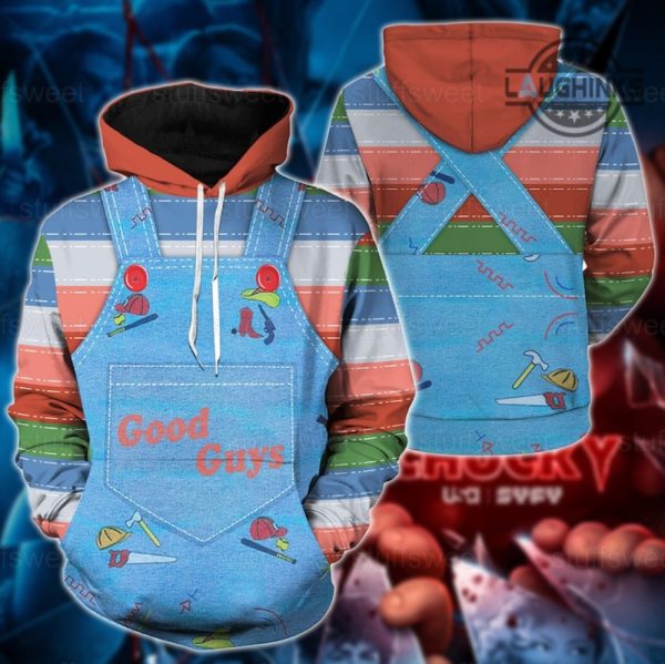 good guys sweater cosplay all over printed sweatshirt hoodie tshirt chucky halloween costumes womens mens chucky shirts for adults kids chucky stripped shirt laughinks 1