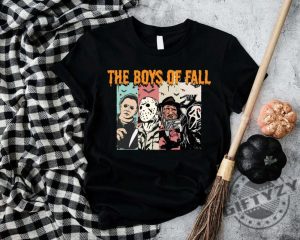 The Boys Of Fall Shirt Horror Movie Characters Hoodie Halloween Horror Tshirt Spooky Fall Apparel Boys Halloween Gift Halloween Friends Sweater giftyzy 4