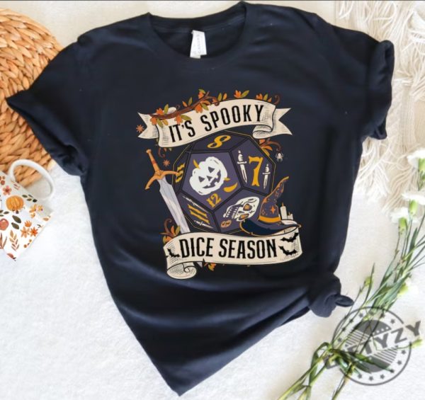 Dnd Halloween Dice Shirt Dnd Pumpkin Dice Hoodie Dnd Halloween Its Spooky Dice Season Sweater Dnd Halloween Tshirt Halloween Dice Set Shirt giftyzy 1