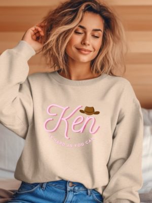 Ken As Hard As You Can Ken Merch Ken Sweatshirt Barbenheimer Margot Robbie Ryan Gosling Ken Pullover Streetwear Teen Crewneck Funny Shirt revetee 3