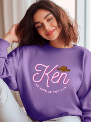 Ken As Hard As You Can Ken Merch Ken Sweatshirt Barbenheimer Margot Robbie Ryan Gosling Ken Pullover Streetwear Teen Crewneck Funny Shirt revetee 4