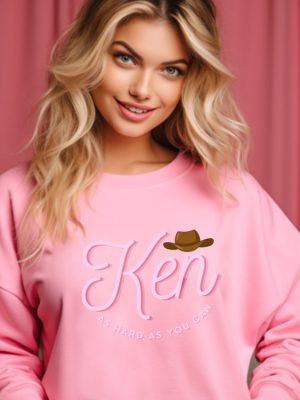 Ken As Hard As You Can Ken Merch Ken Sweatshirt Barbenheimer Margot Robbie Ryan Gosling Ken Pullover Streetwear Teen Crewneck Funny Shirt revetee 8