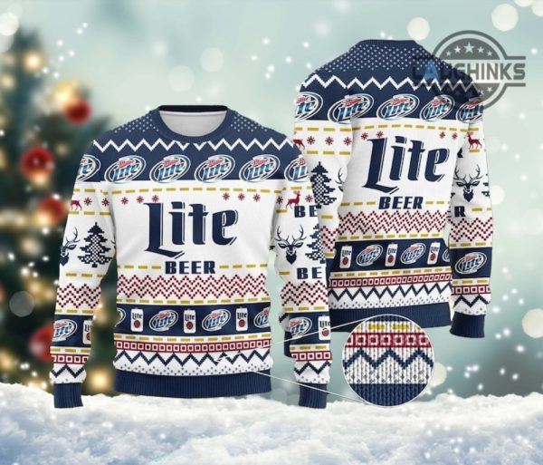 miller lite ugly christmas sweater lite beer of miller artificial wool sweatshirt miller lite alcohol content christmas sweater xmas gift laughinks 1