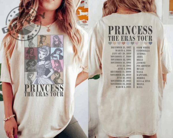 Princess Eras Tour Shirt Disney Princess Tour Characters Tshirt Disney Girl Trip Hoodie Disneyworld Sweatshirt Eras Tour Shirt giftyzy 1