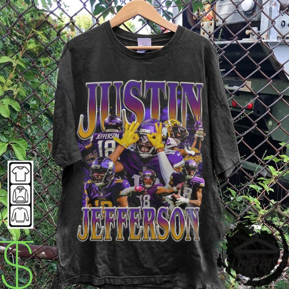 Justin Jefferson Vintage 90S Graphic Style Tshirt Justin Jefferson Shirt Vintage Oversized Sport Hoodie Unisex Sweatshirt Football Bootleg Gift