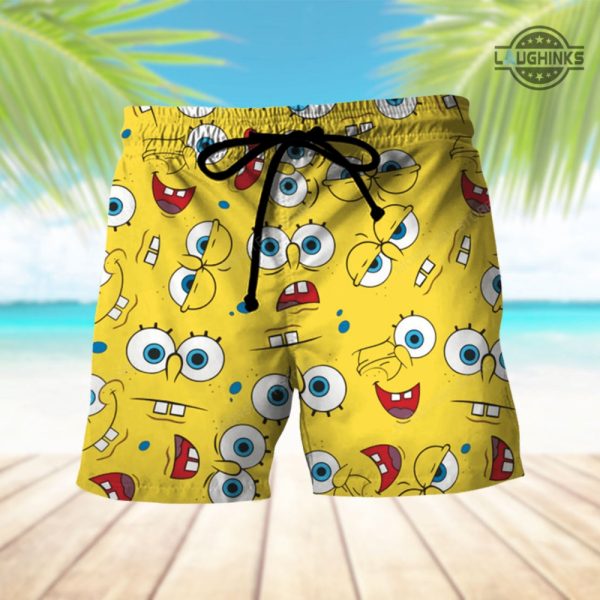 spongebob costume all over printed spongebob cosplay hawaiian shirt and shorts sponge bob squarepants costumes spongebob outfits mens laughinks 3