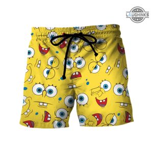 spongebob costume all over printed spongebob cosplay hawaiian shirt and shorts sponge bob squarepants costumes spongebob outfits mens laughinks 4