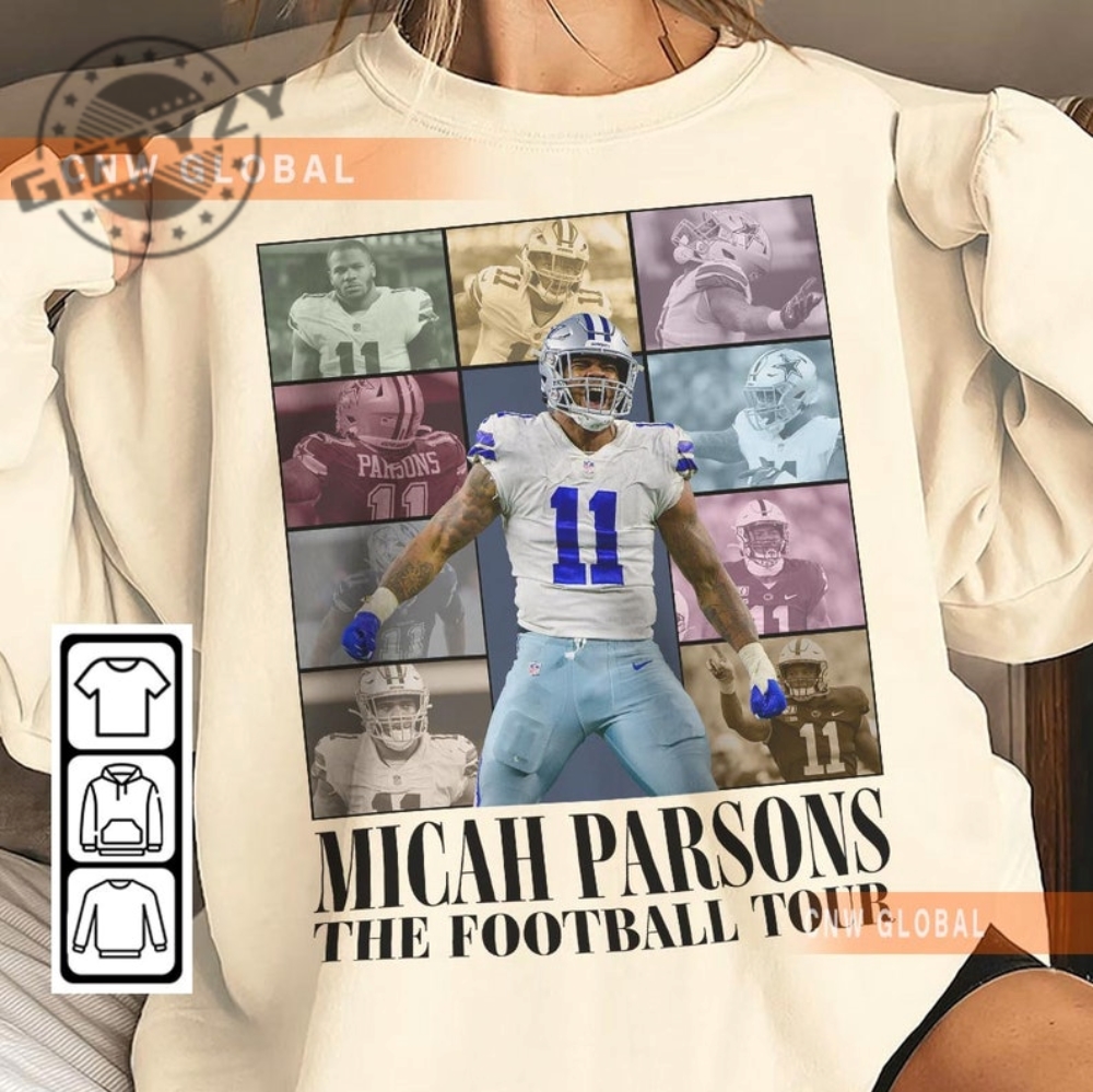 Micah Parsons Dallas Football Merch Shirt Vintage 90S Bootleg Cowboys Sweatshirt American The Eras Tour Graphic Tshirt